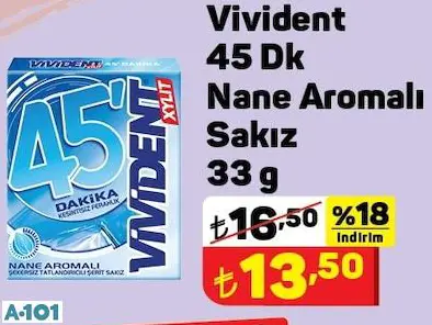 VİVİDENT 45 DK NANE AROMALI SAKIZ